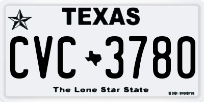 TX license plate CVC3780