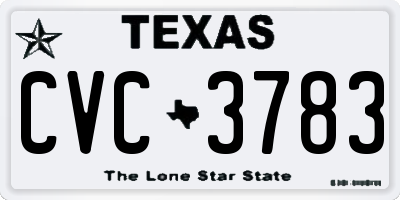 TX license plate CVC3783