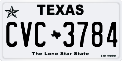 TX license plate CVC3784