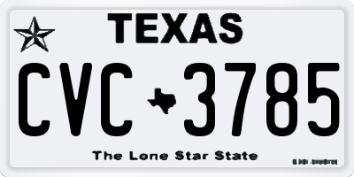 TX license plate CVC3785