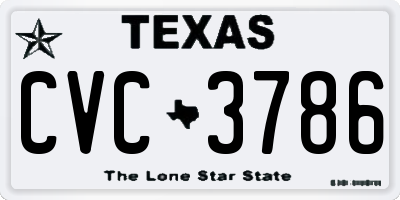TX license plate CVC3786