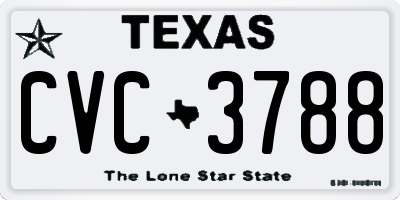 TX license plate CVC3788
