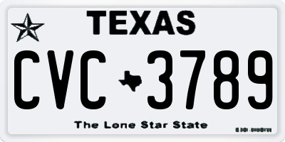 TX license plate CVC3789