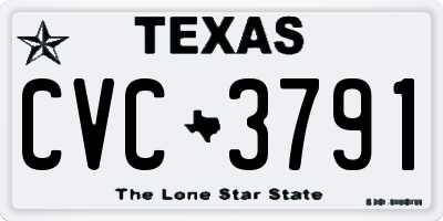 TX license plate CVC3791