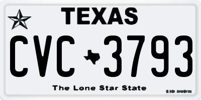 TX license plate CVC3793