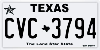 TX license plate CVC3794