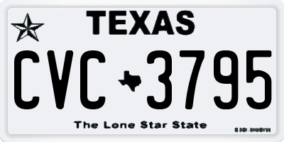TX license plate CVC3795