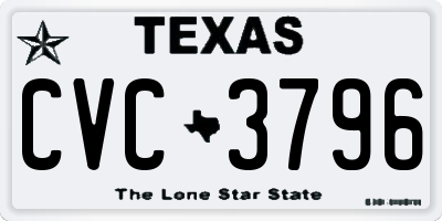 TX license plate CVC3796