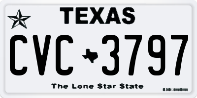 TX license plate CVC3797