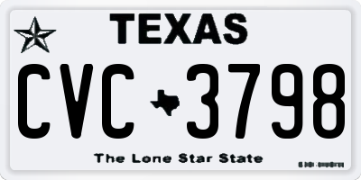 TX license plate CVC3798