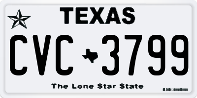 TX license plate CVC3799
