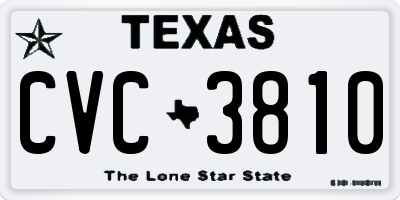 TX license plate CVC3810