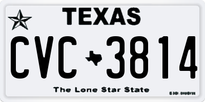TX license plate CVC3814