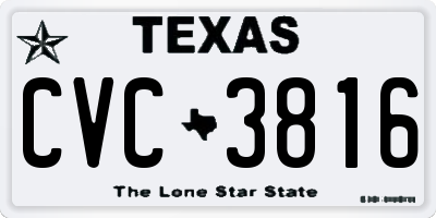 TX license plate CVC3816