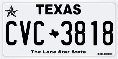 TX license plate CVC3818