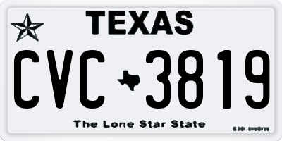 TX license plate CVC3819