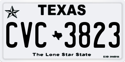 TX license plate CVC3823
