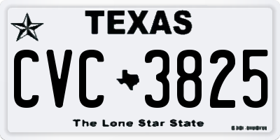 TX license plate CVC3825