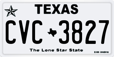 TX license plate CVC3827