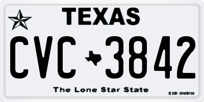TX license plate CVC3842