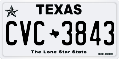 TX license plate CVC3843