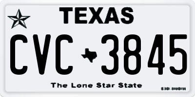 TX license plate CVC3845
