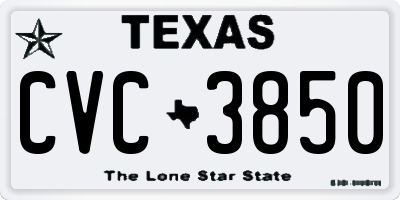 TX license plate CVC3850