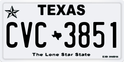 TX license plate CVC3851