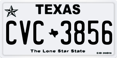 TX license plate CVC3856