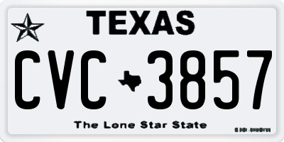 TX license plate CVC3857