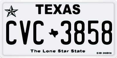 TX license plate CVC3858