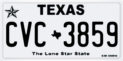 TX license plate CVC3859