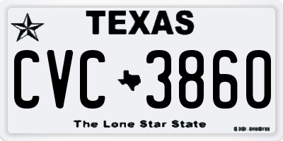 TX license plate CVC3860