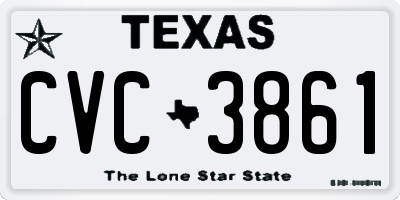 TX license plate CVC3861