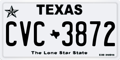TX license plate CVC3872
