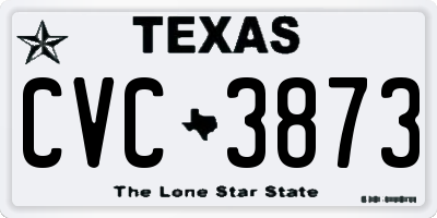 TX license plate CVC3873