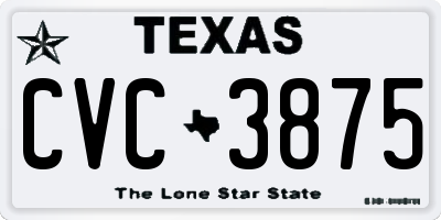 TX license plate CVC3875