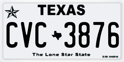 TX license plate CVC3876