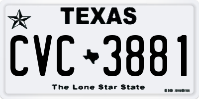 TX license plate CVC3881