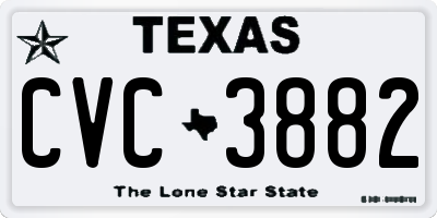 TX license plate CVC3882