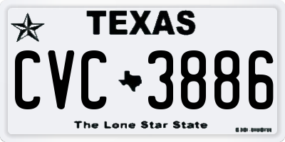 TX license plate CVC3886