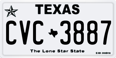 TX license plate CVC3887