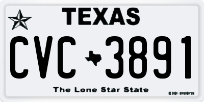 TX license plate CVC3891