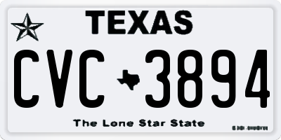 TX license plate CVC3894