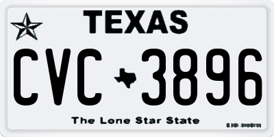 TX license plate CVC3896