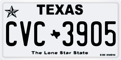TX license plate CVC3905