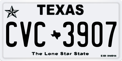 TX license plate CVC3907