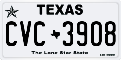 TX license plate CVC3908