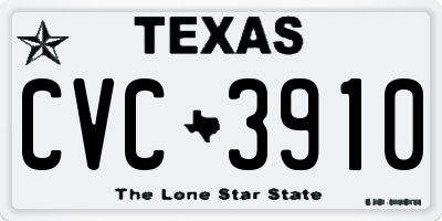 TX license plate CVC3910