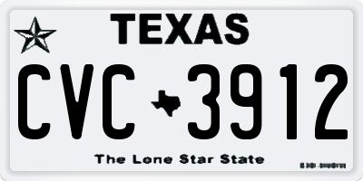 TX license plate CVC3912